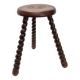 Vintage French Beech Tripod Stool style  Dudouyt, 1940s.
