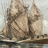 Oil painting on canvas, navy signed G. Luigi