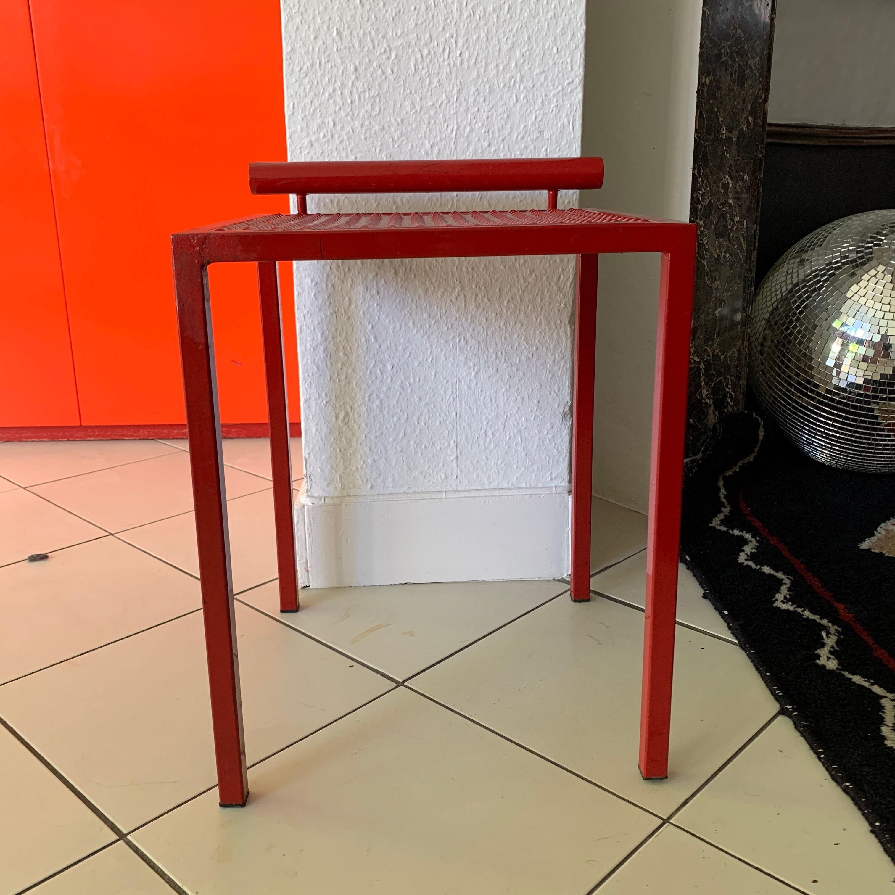 Metal stool from the 80s Italy