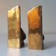 Super rare pair of brutalist brass bookends by David Marshall.