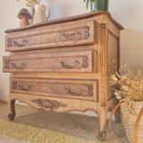 Antique commode with curved drawers - solid wood