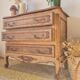 Antique commode with curved drawers - solid wood