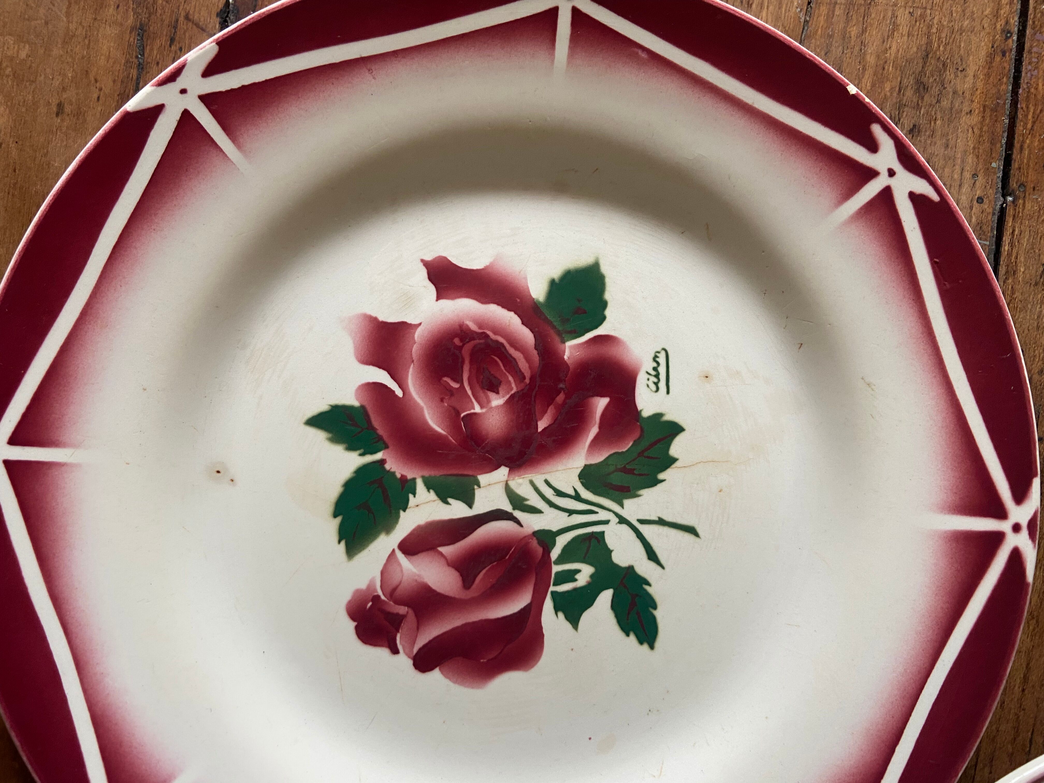 Set of dishes digoin-sarreguemines 40s model cibon