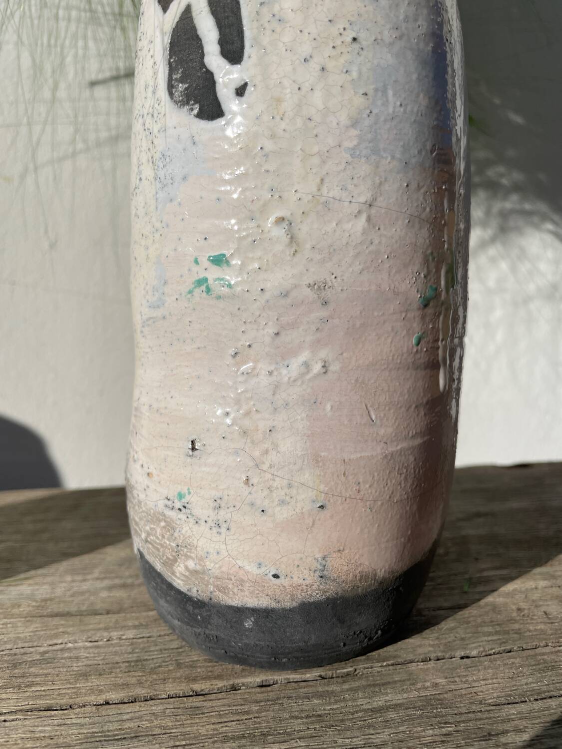 Raku vase / signed ceramic / handmade pottery