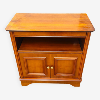Small sideboard, TV unit, hifi in solid wood, walnut, Louis Philippe style