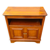Petit bahut, meuble télé, hifi en bois massif, noyer, de style Louis Philippe