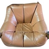 Percival lafer mp-211 sofa set with two armchairs and an ottoman in leather.