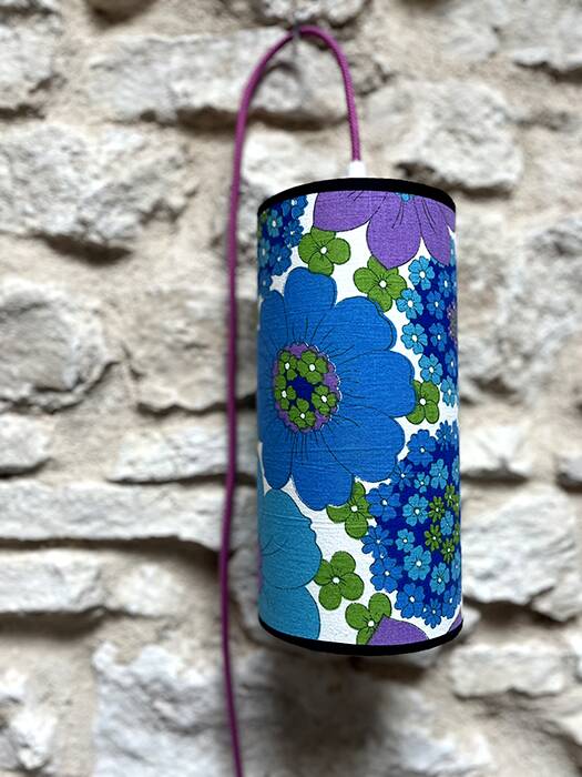 Vintage blue portable lamp