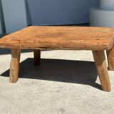 table basse en teck blond quadripode