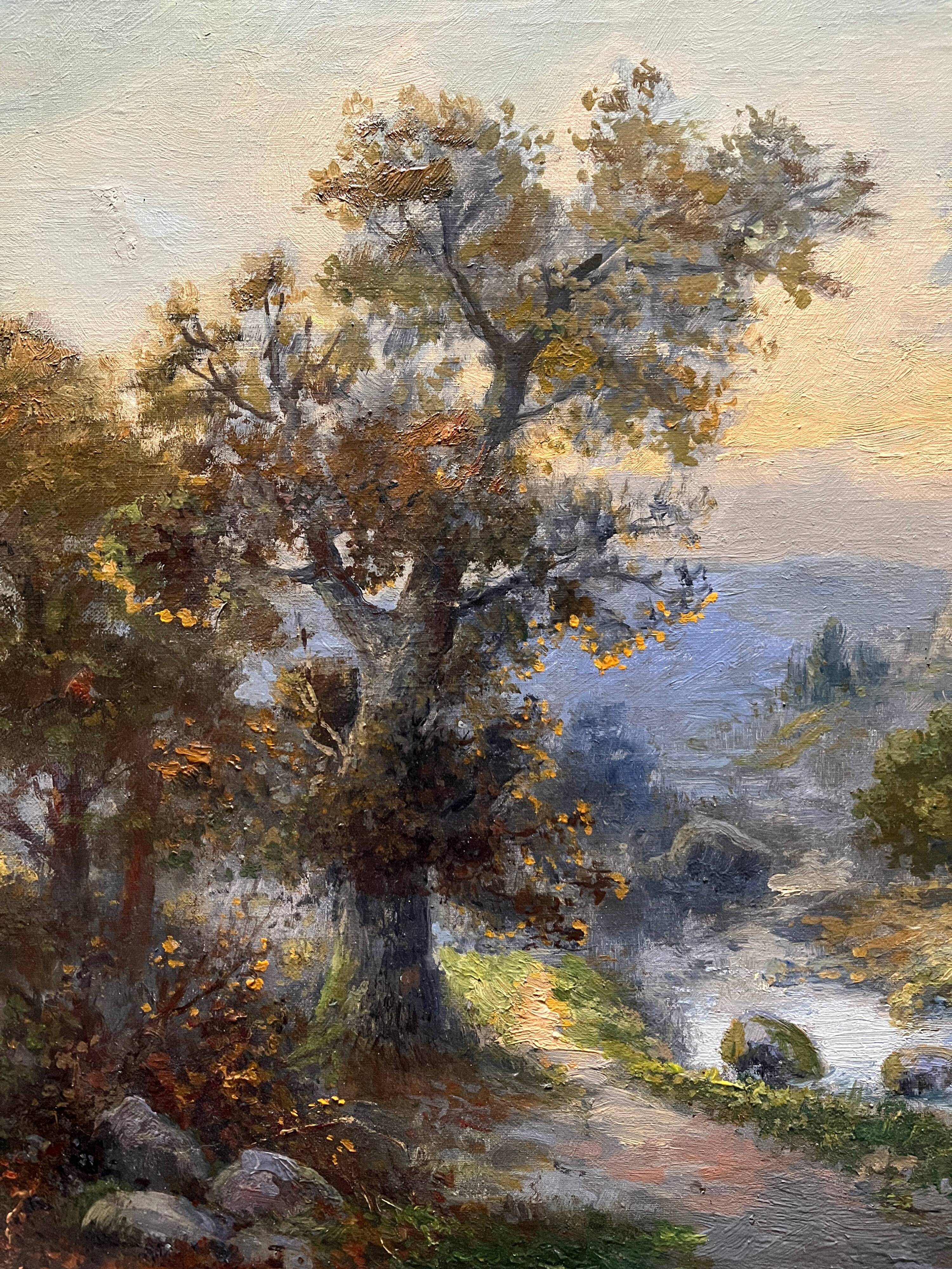 Old HST painting: "Animated pastoral landscape" signed Duperay filigreeantiqu