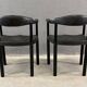 Paire de fauteuils postmodernes noirs, en plastique moulé, années 1980, Europe