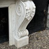 Charles x style fireplace in carrara marble, circa 1880