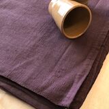 Old grape variety tablecloth in hemp tyed eggplant