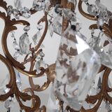 Bronze cage chandelier and crystal grapevines