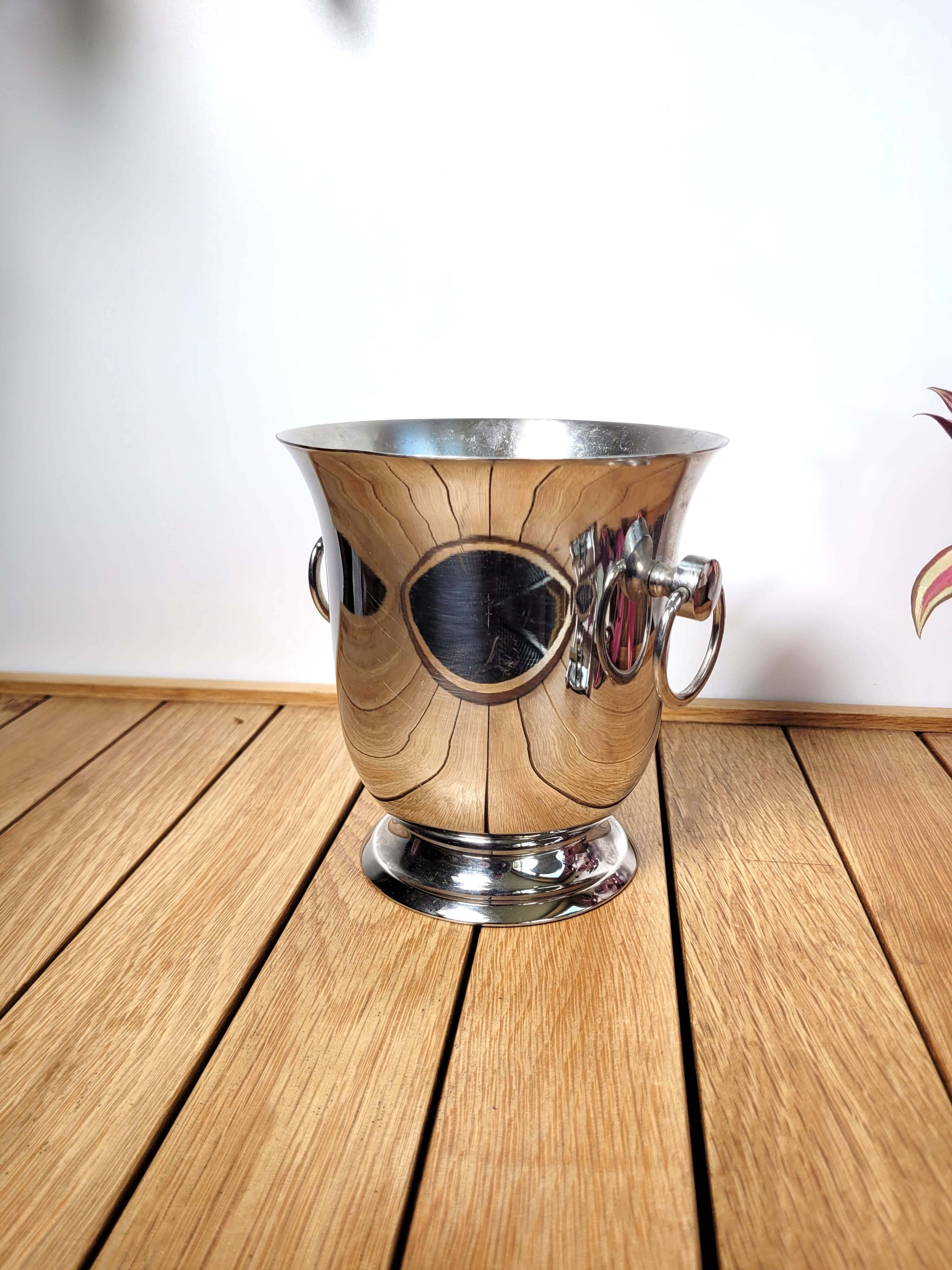 Guy degrenne or champagne ice cube bucket