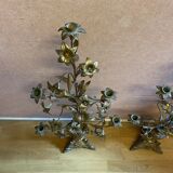 Pair of gilded bronze church candelabras.