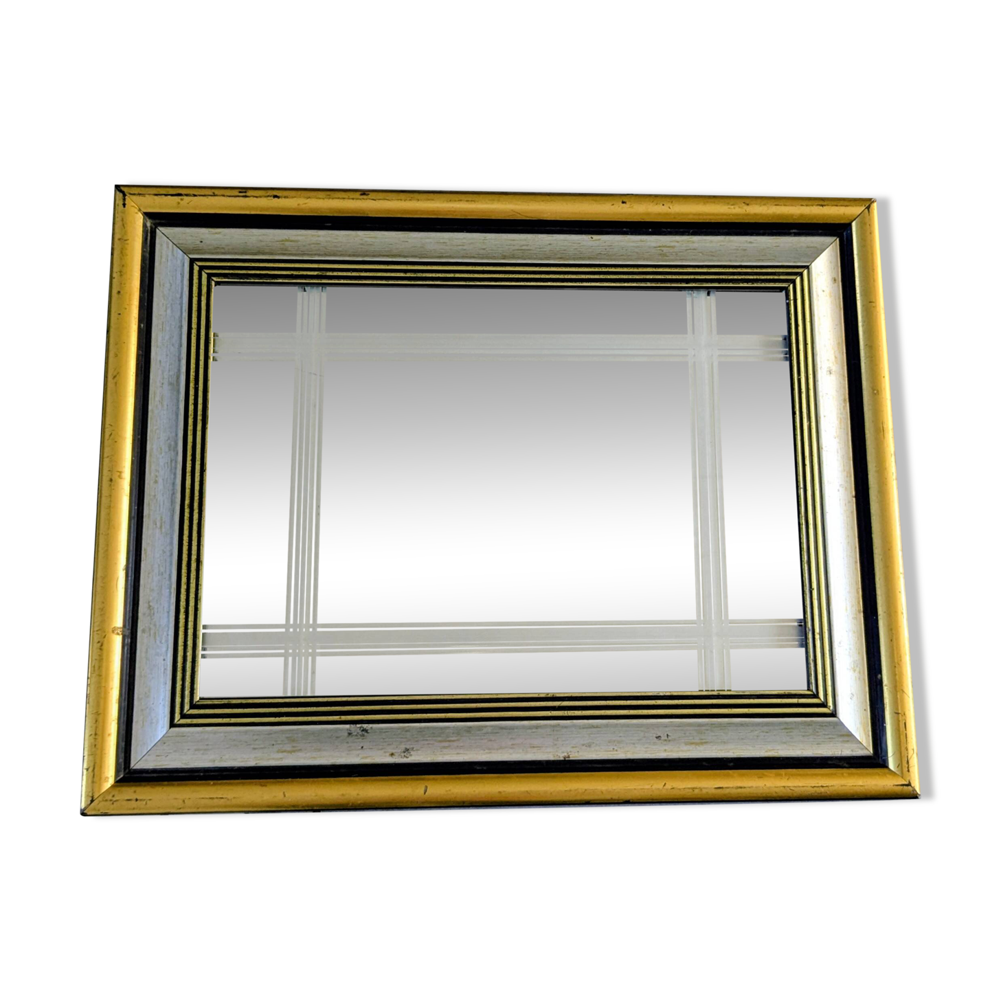 Antique mirror with a gold frame, classic elegance 49 x 38 cm