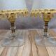 Pair of vintage lamps in plexiglass and gold metal