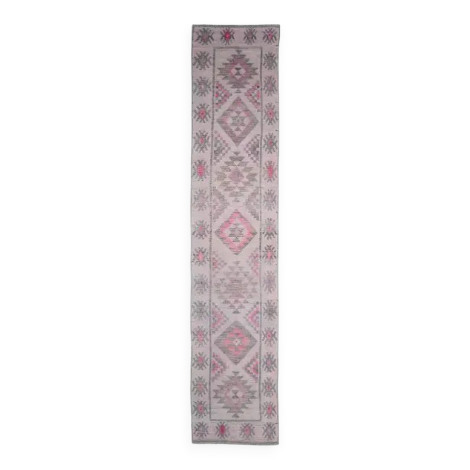 Vintage Turkish hand-knotted runner rug 83x410