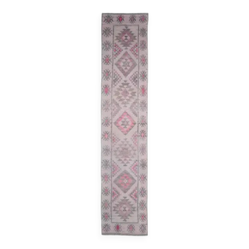 Vintage Turkish hand-knotted runner rug 83x410