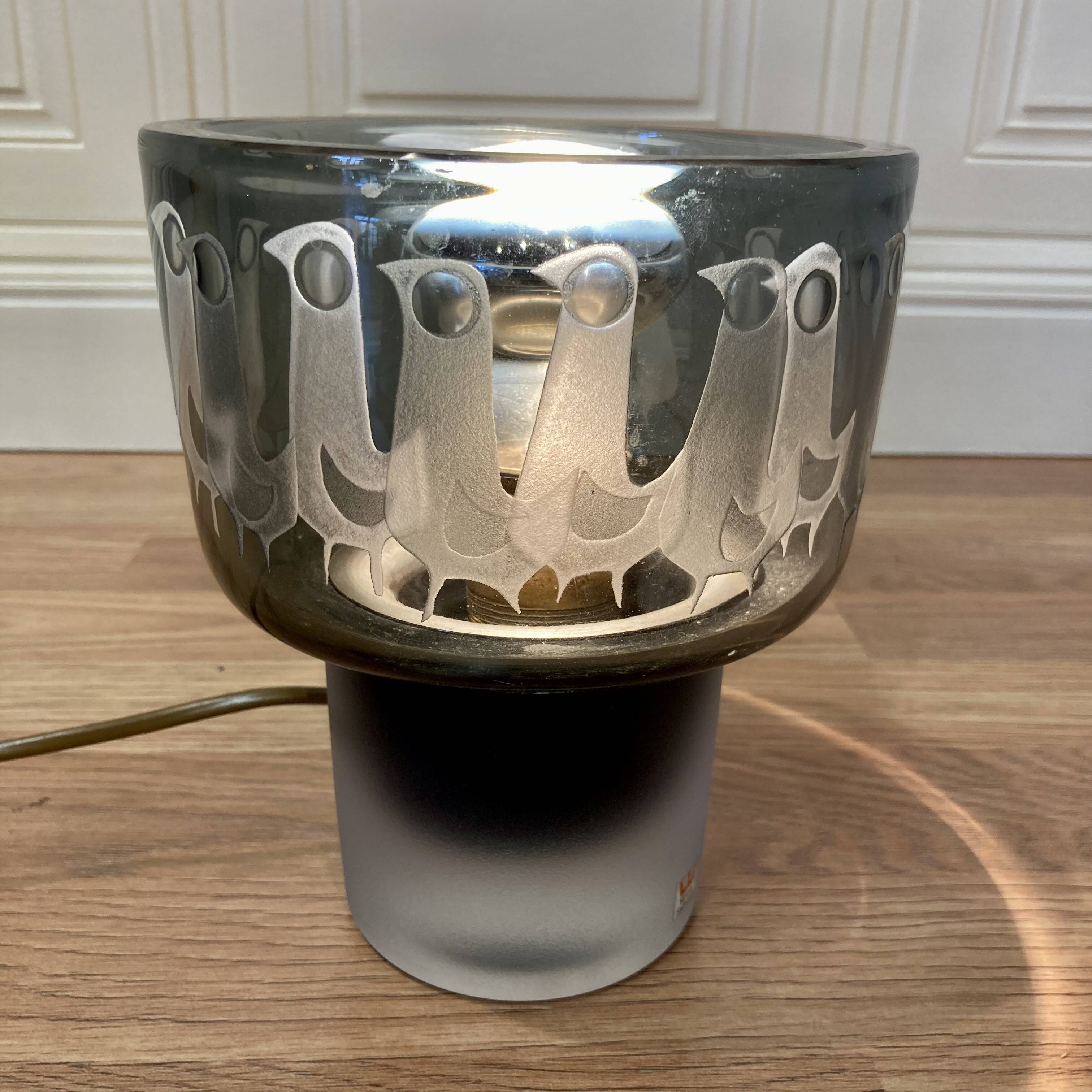 Large glass lamp "Scandinavian design 1950".