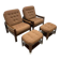 Retro armchairs with footstools, Hikor, 1970s