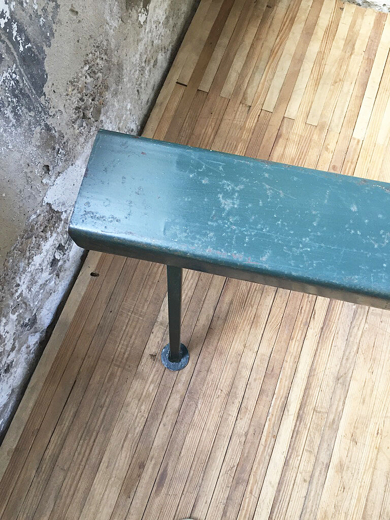 Handcrafted metal patinated bench
