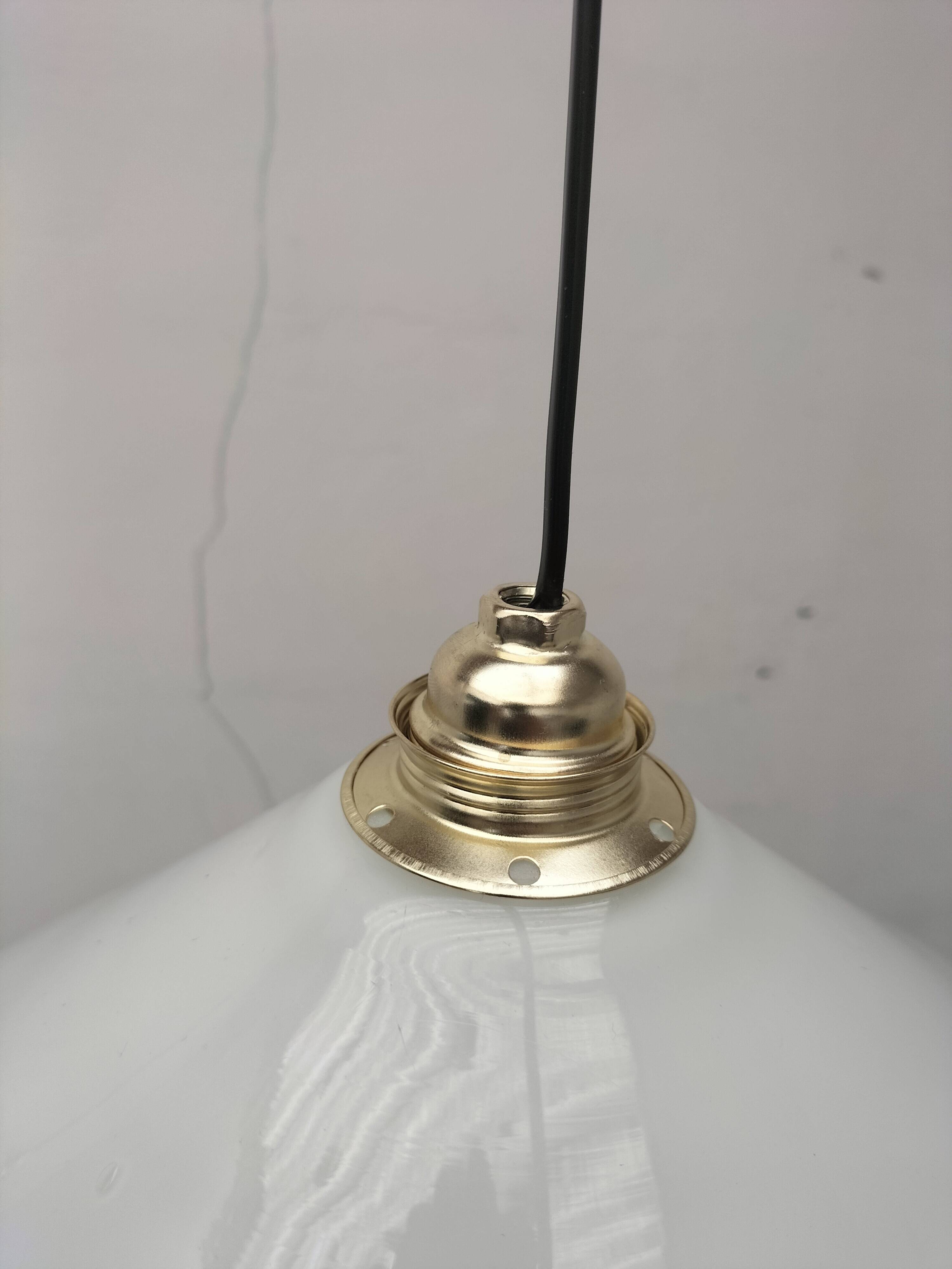 Pair of opaline pendant lights