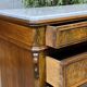 Napoleon III commode in walnut, fir and white marble from the 19th century.