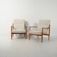 Pair of Scandinavian teak armchairs, 1950s–60s