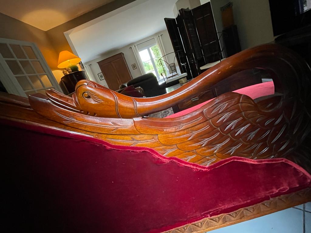 Red velvet daybed