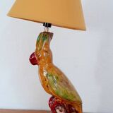 Vintage ceramic parrot lamp