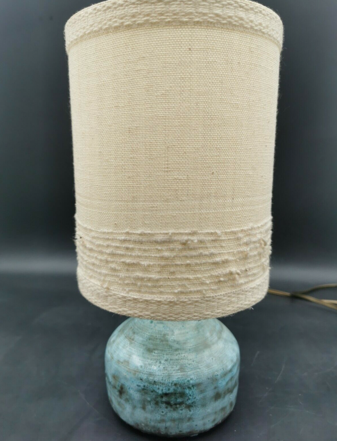 Lampe vintage céramique bleue