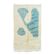 Modern sky blue and white Mrirt Moroccan rug