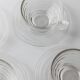 4 tasses en verre transparent avec soucoupes et embossage strié – Art Déco Italie années 1960, ensemble de vaisselle à thé élégant