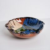 Colored terracotta centerpiece signed