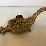 Cave rat brass candle holder