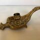 Cave rat brass candle holder
