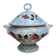 Antique Gien soup tureen with blue thistle decoration, ironstone.