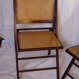 Duo of canned folding chairs