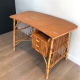 Rattan desk around 1970