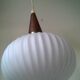 Suspension in opaline, teak and brass by Louis Kalff, c.1960