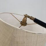 ADNET style LEATHER-COVERED READING LIGHT WITH ITS CUSTOM-MADE LAMPSHADE