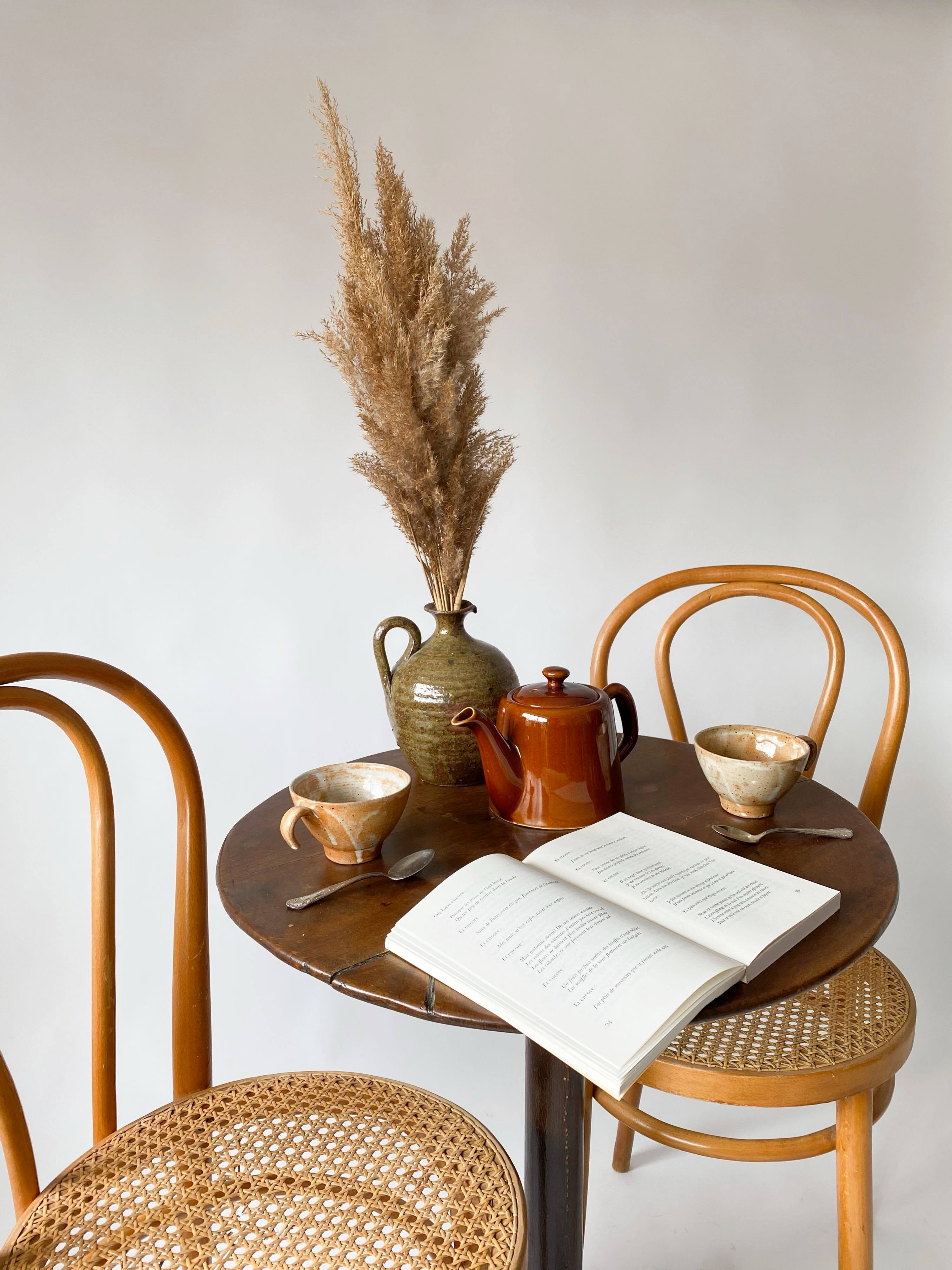 Pair Chairs bistro canage