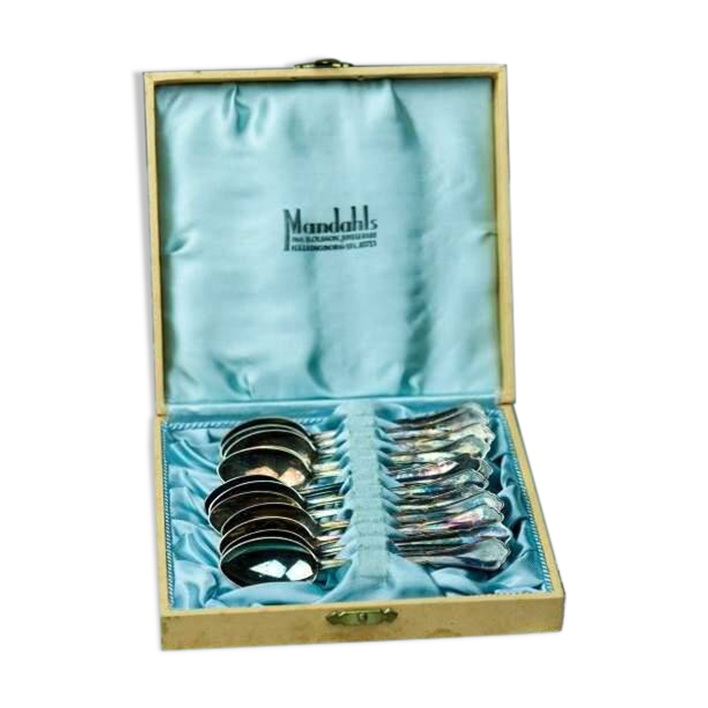 Silver Mocha Teaspoons, 1950s, Set of 12