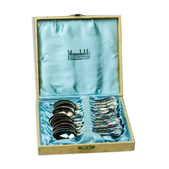 Silver Mocha Teaspoons, 1950s, Set of 12