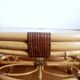 Table basse en rotin vintage 1970