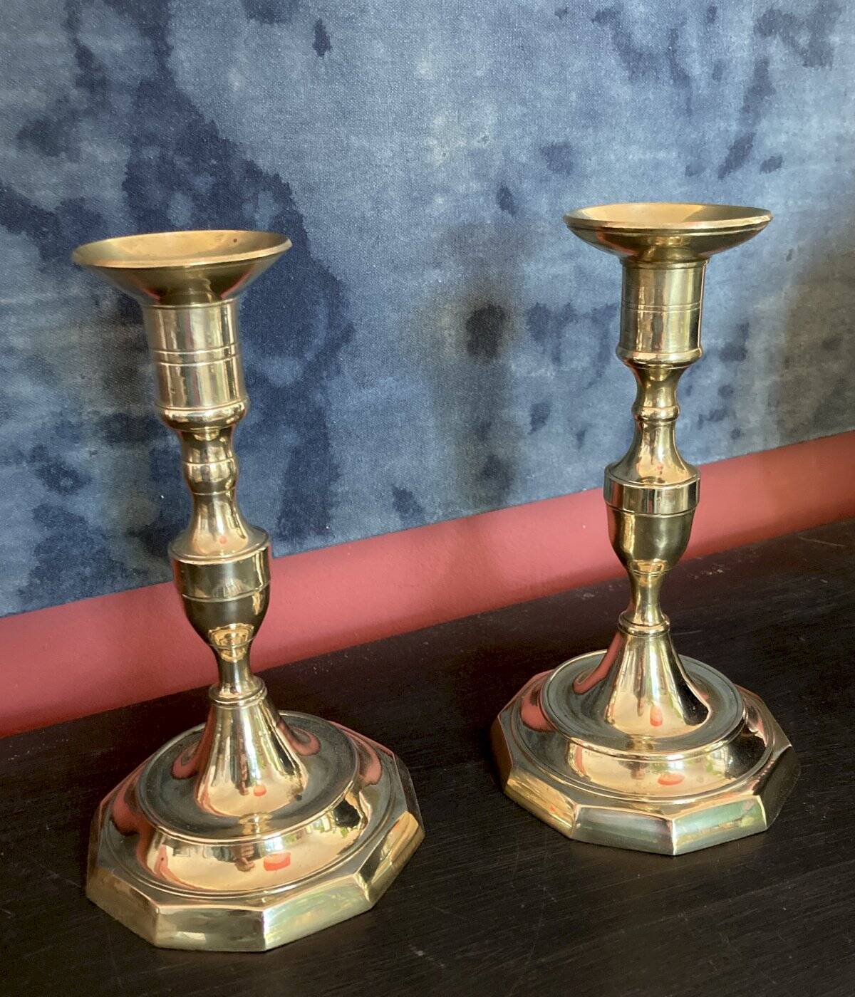 Pair of antique candlesticks - gilded bronze 18th century