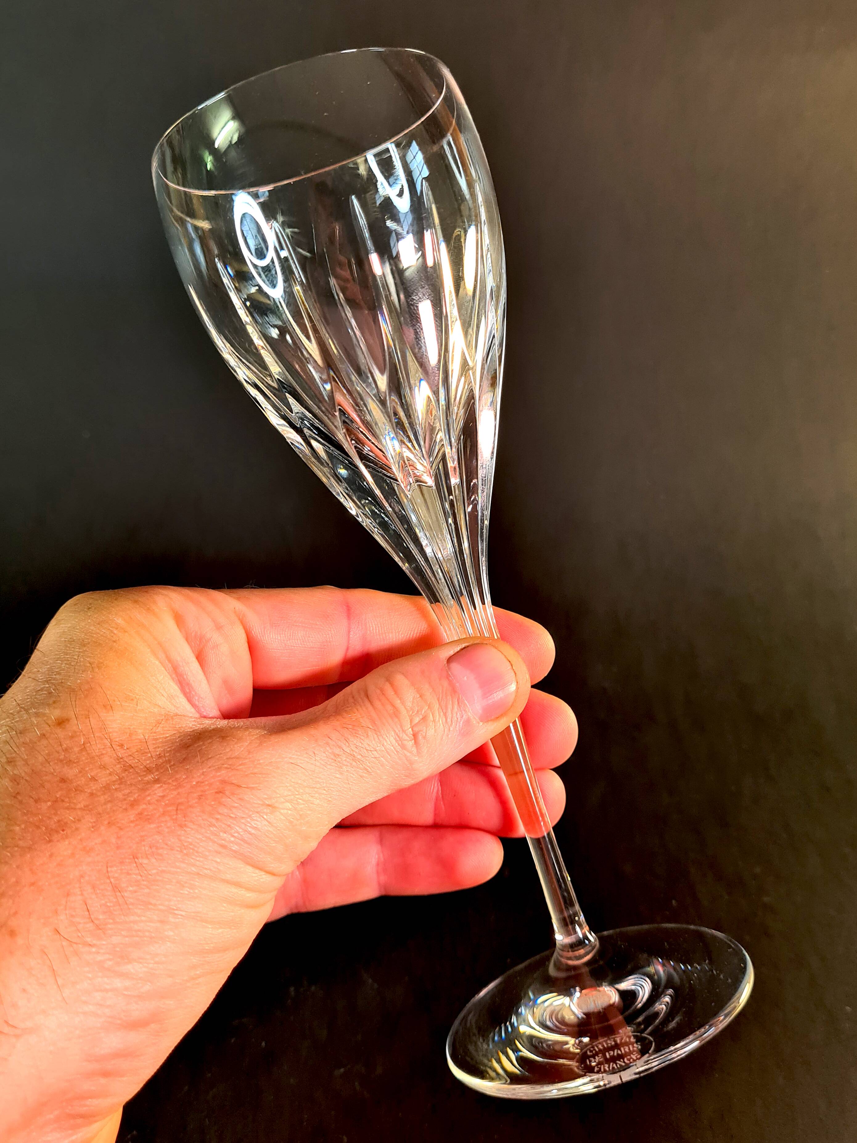 Set of 6 cut crystal glasses – Paris Crystal Works (model similar to Ir)