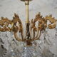 Chandelier 12 lamps with grapevines in crystal, bronze and regulated